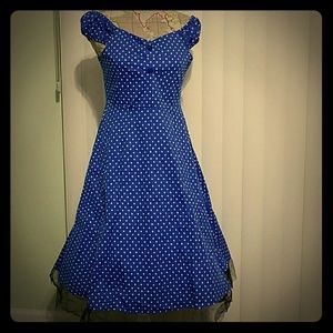 Retro Swing Rockabilly Pinup Dress W/ Petticoat